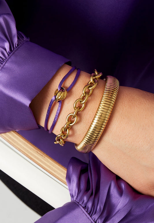 Armband satijn knot Paars