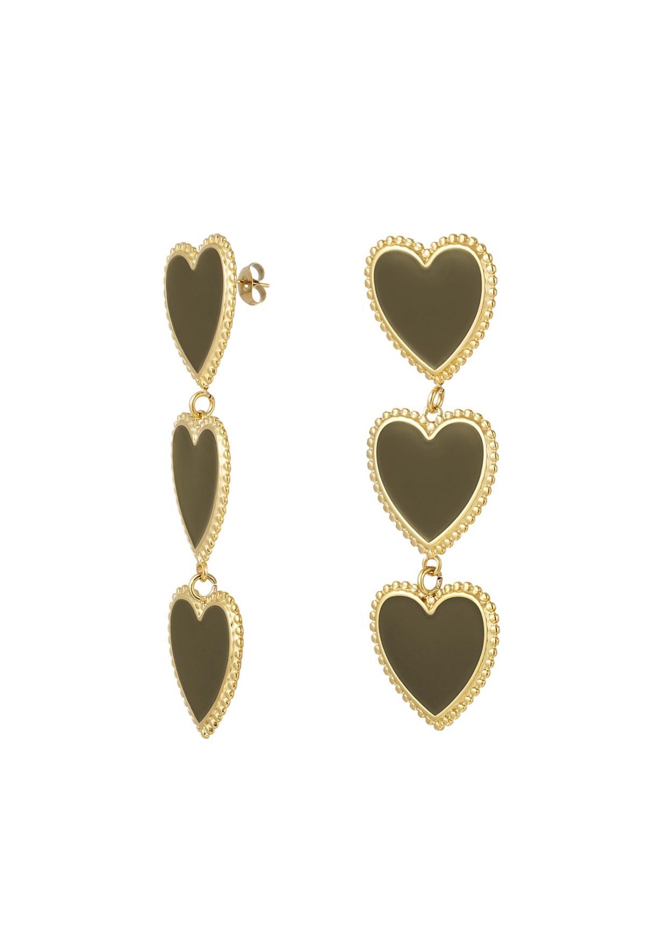 Statement oorbellen triple hart