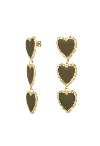 Statement oorbellen triple hart