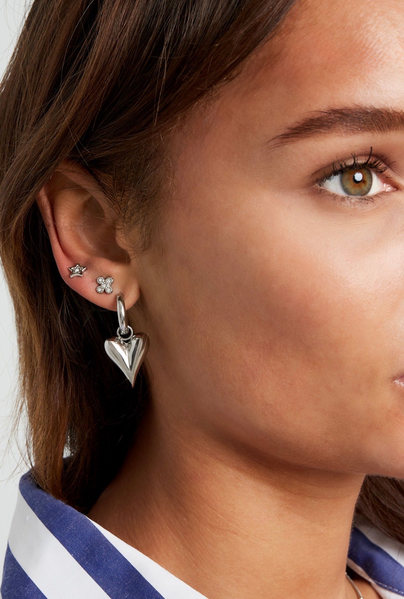 Klaver oorknopjes met steentjes