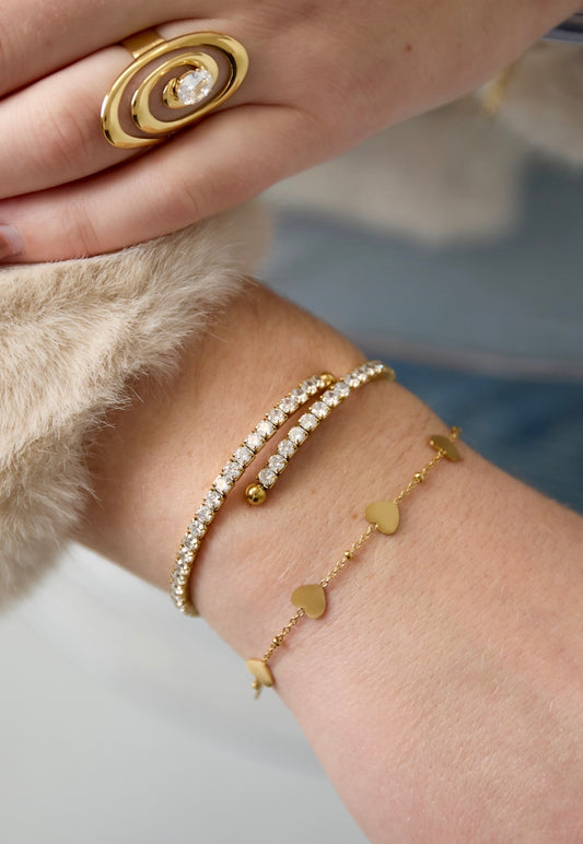 Bangle / armband met strass steentjes