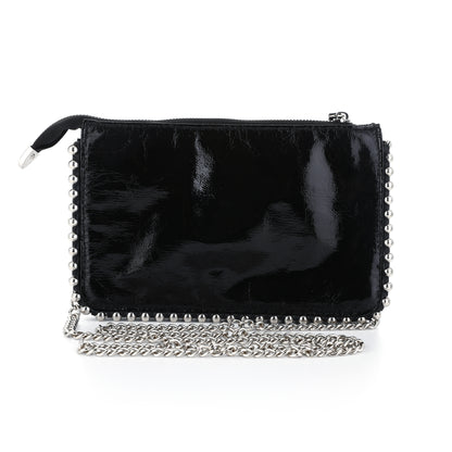 Zwarte lak schoudertas / crossbody bag