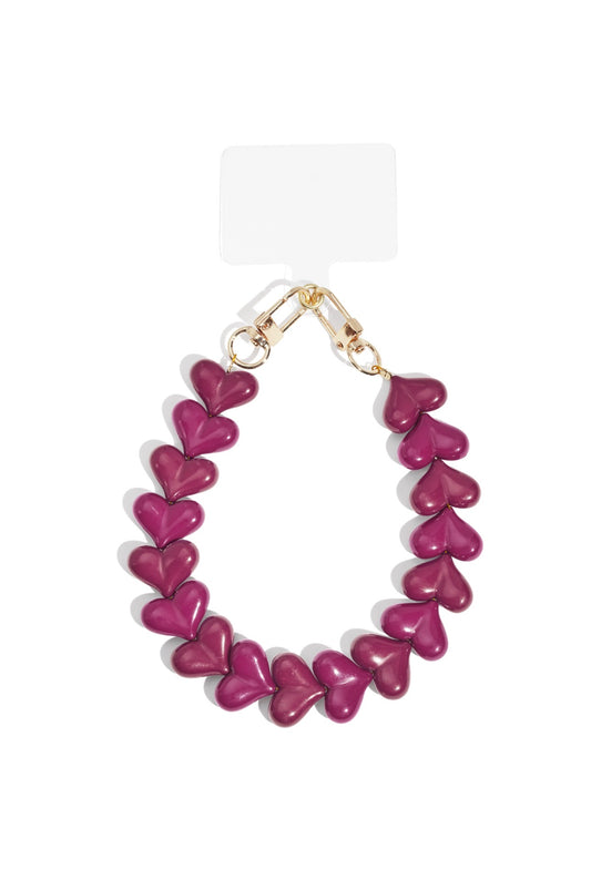 Hartjes telefoonkoord paars