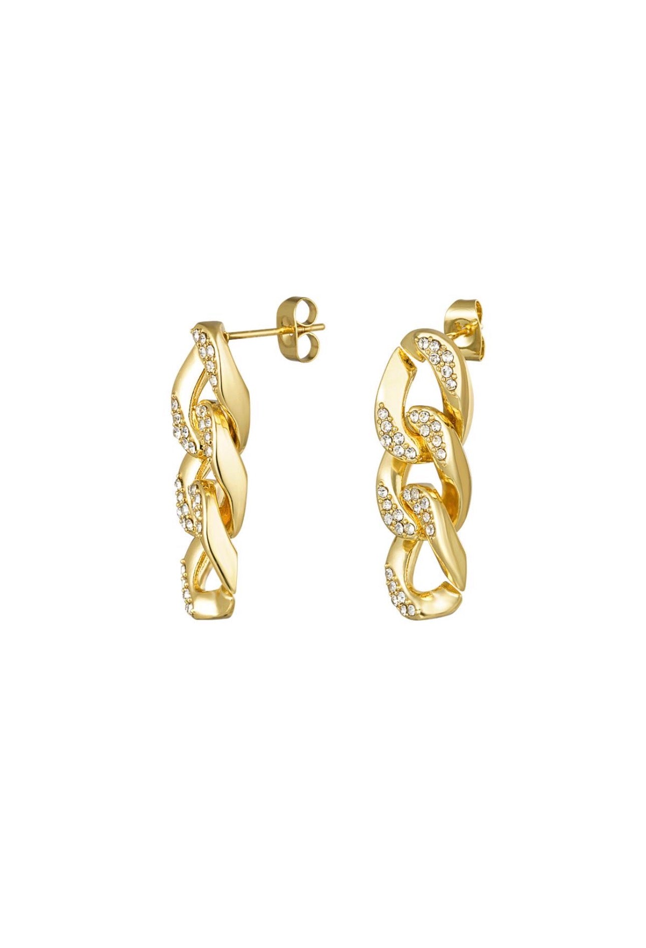 Oorbellen shimmer met schakels