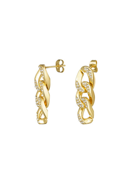 Oorbellen shimmer met schakels