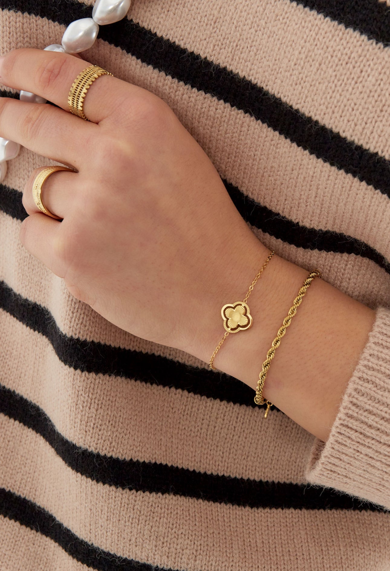 Armband dubbele klaver