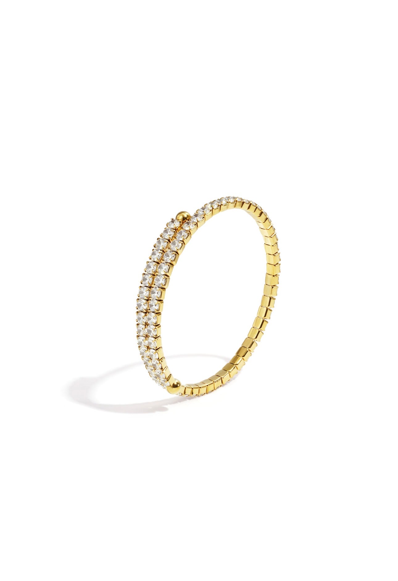 Goudkleurige bangle/armband met strass steentjes 
