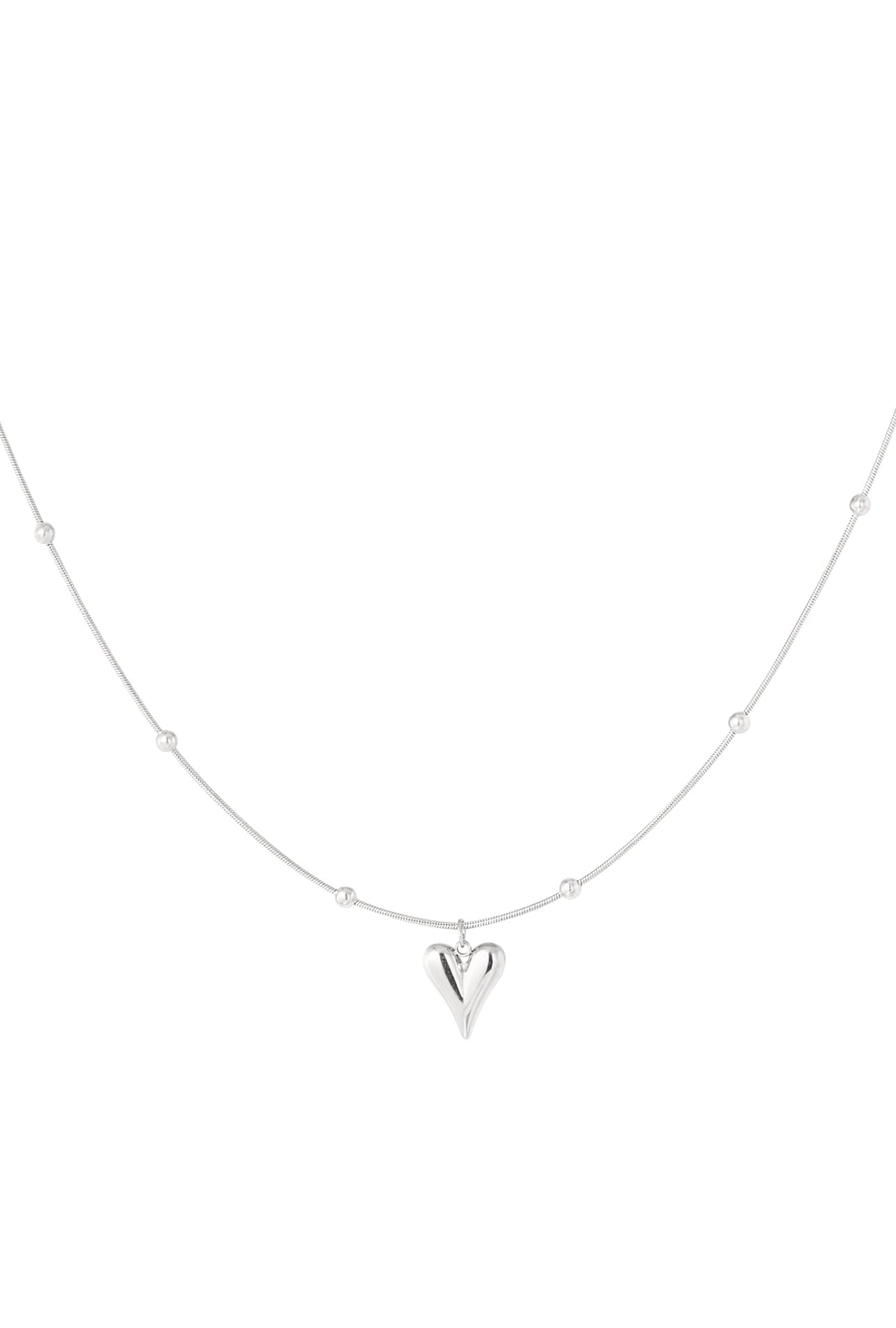 Hartjes ketting zilverkleur 
