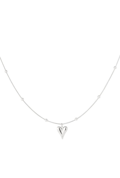 Hartjes ketting zilverkleur 