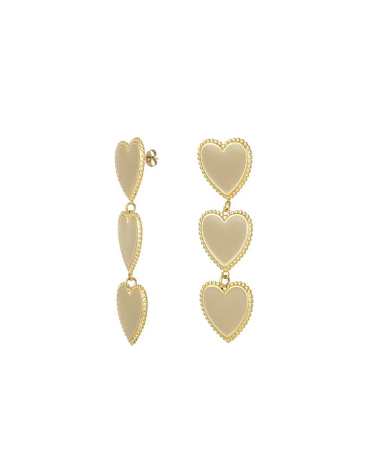 Statement oorbellen triple hart