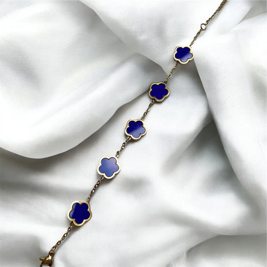 Clover armband blauw