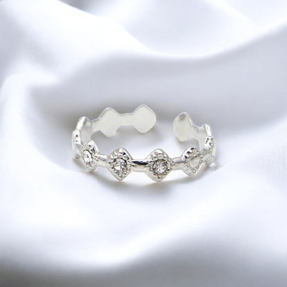 Ring ruit met strass steentjes