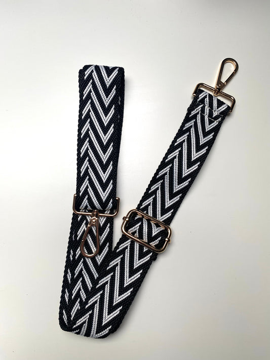 Bagstrap zwart met wit