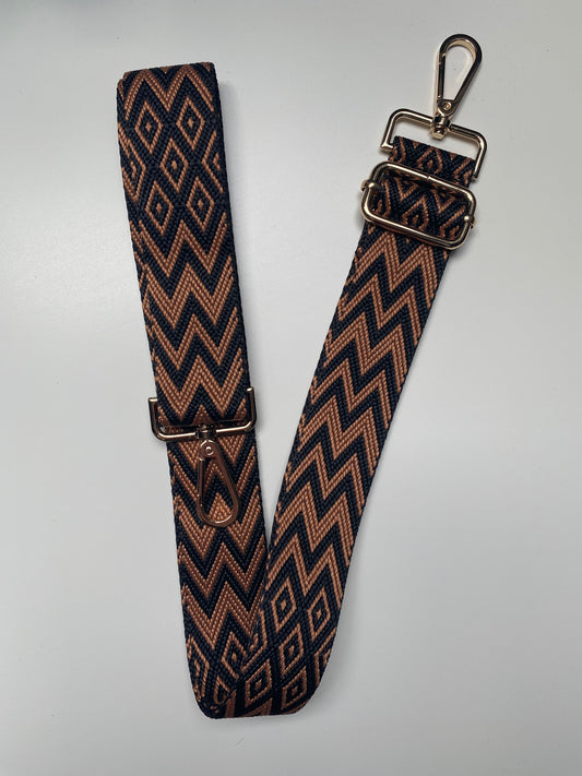 Bagstrap bruin met zwart