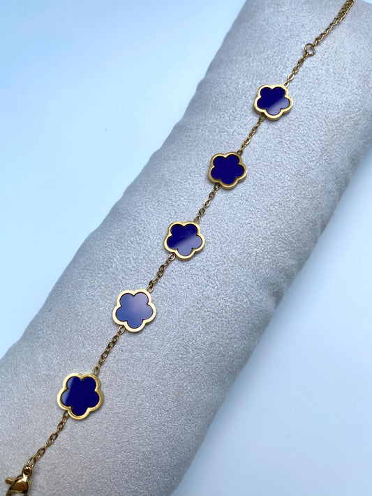 Clover armband blauw