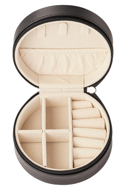 Jewellery box rond zwart Binnenkant fluweel 
