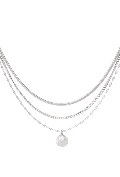 Ketting 3 laags zilverkleur 