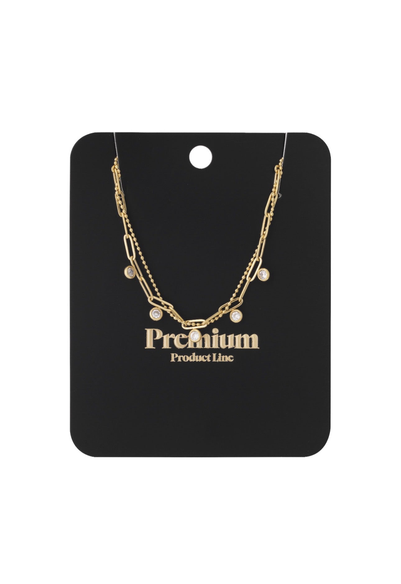 Ketting met 5 strass steentjes