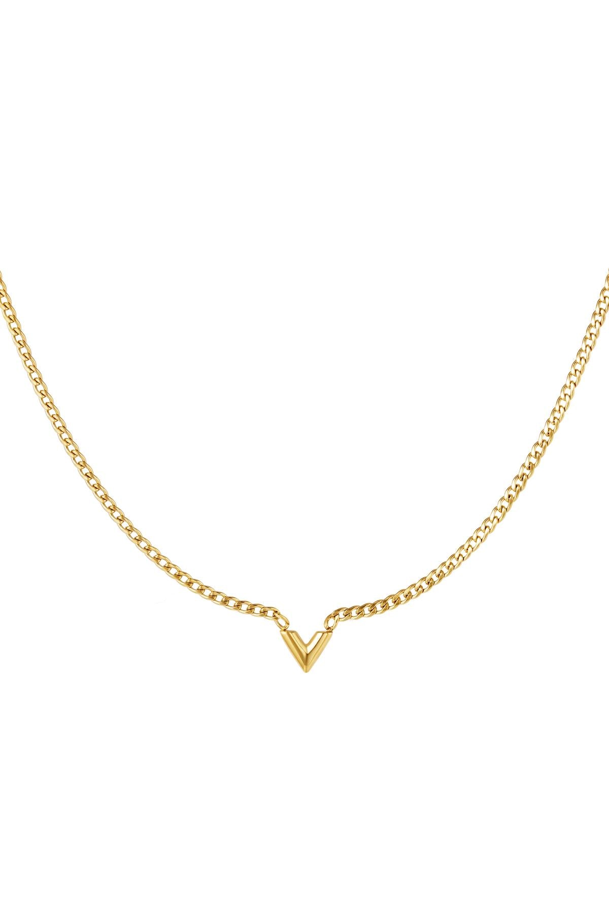 Ketting V goudkleur 