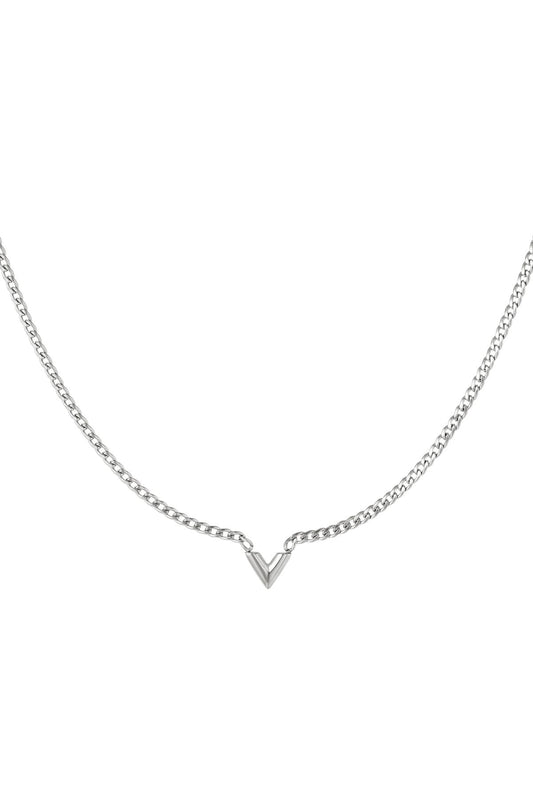 Ketting V zilverkleur