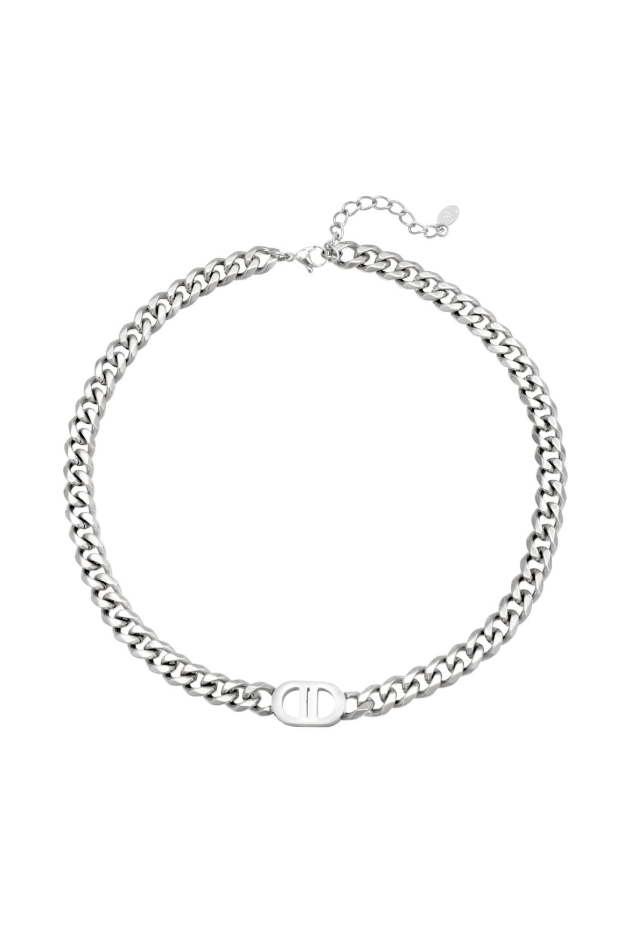 Ketting chunky schakels zilverkleur 