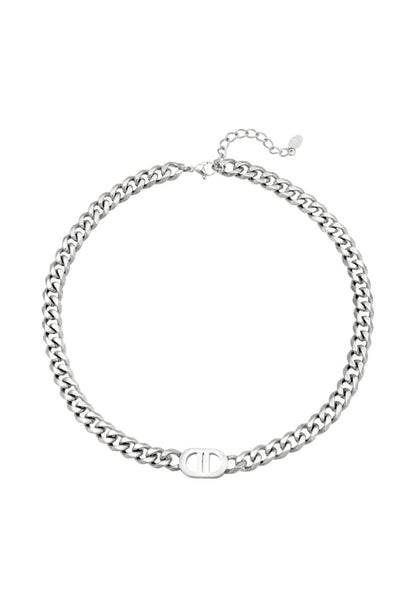 Ketting chunky schakels zilverkleur 