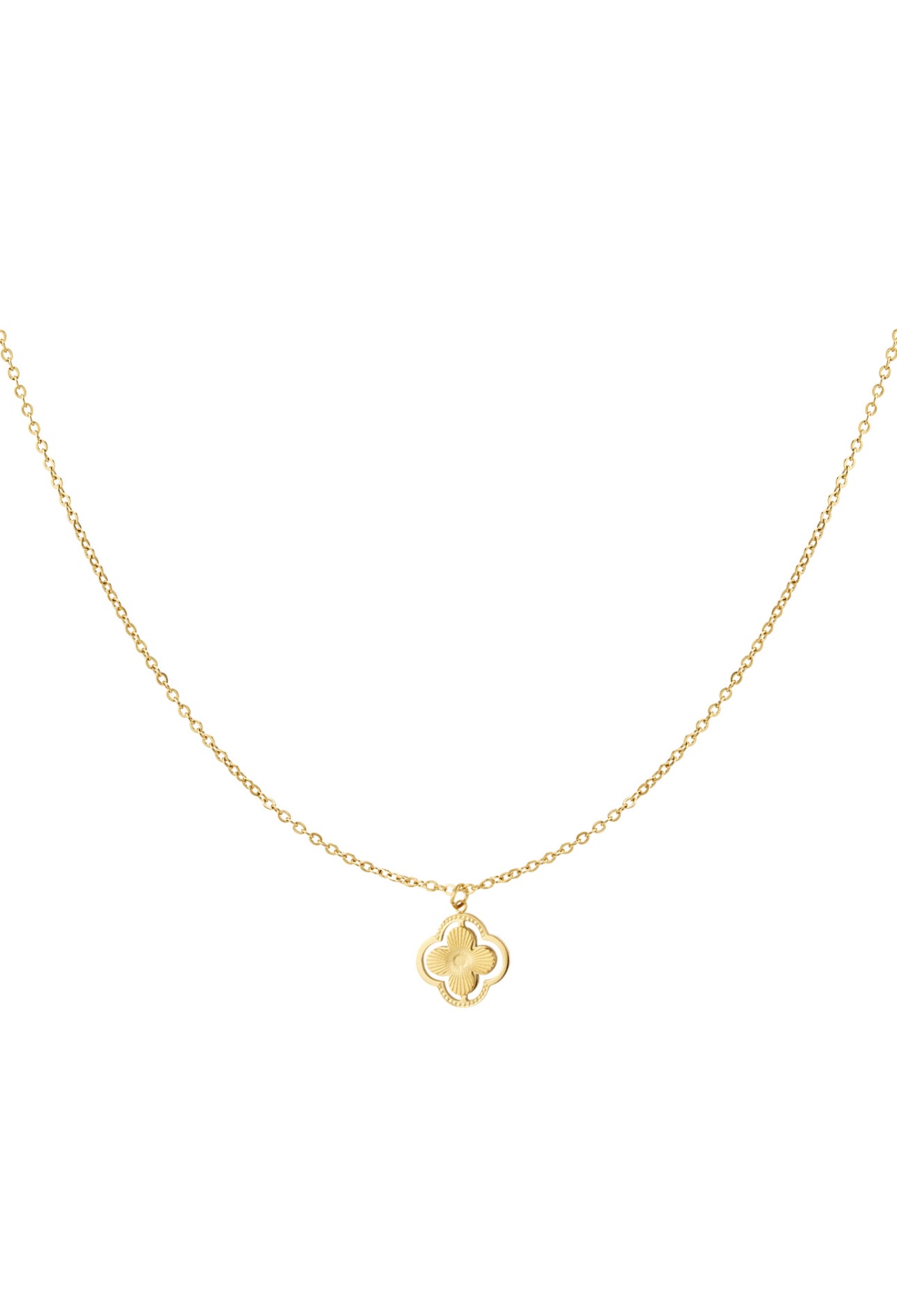 Ketting dubbele klaver Goudkleur 