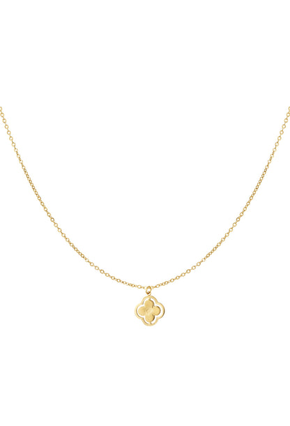 Ketting dubbele klaver Goudkleur 