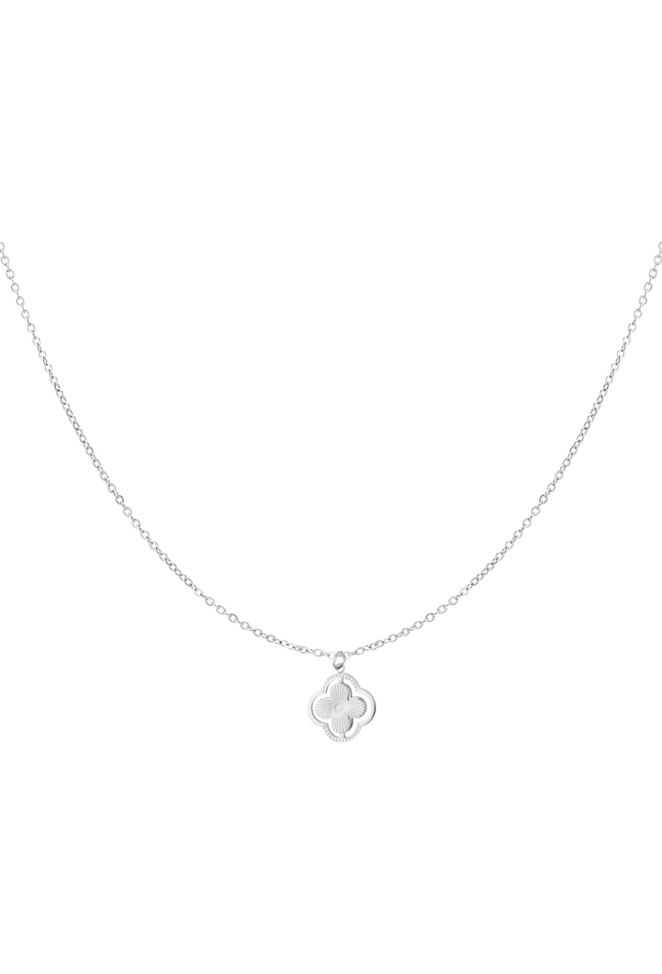 Ketting dubbele klaver Zilverkleur 