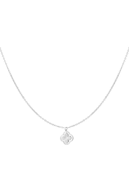 Ketting dubbele klaver Zilverkleur 