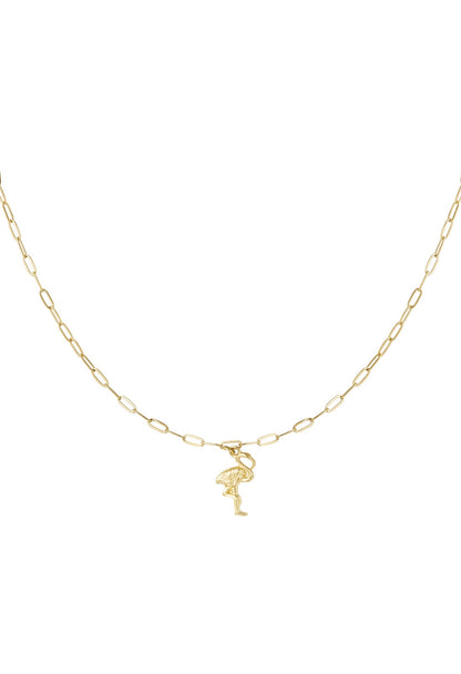 Ketting met flamingo hanger Goudkleur 