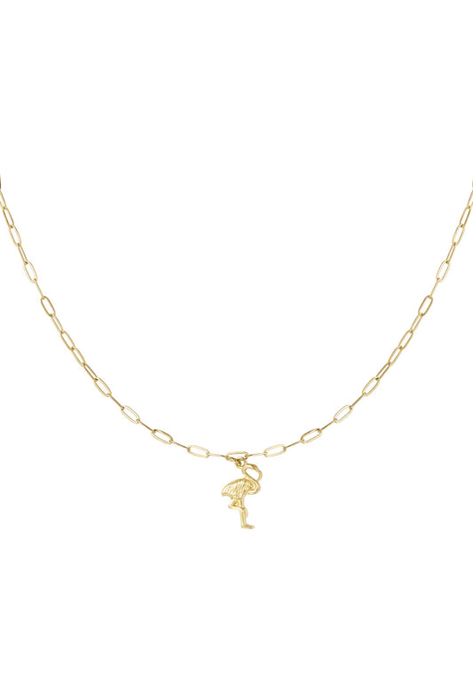 Ketting met flamingo hanger Goudkleur 
