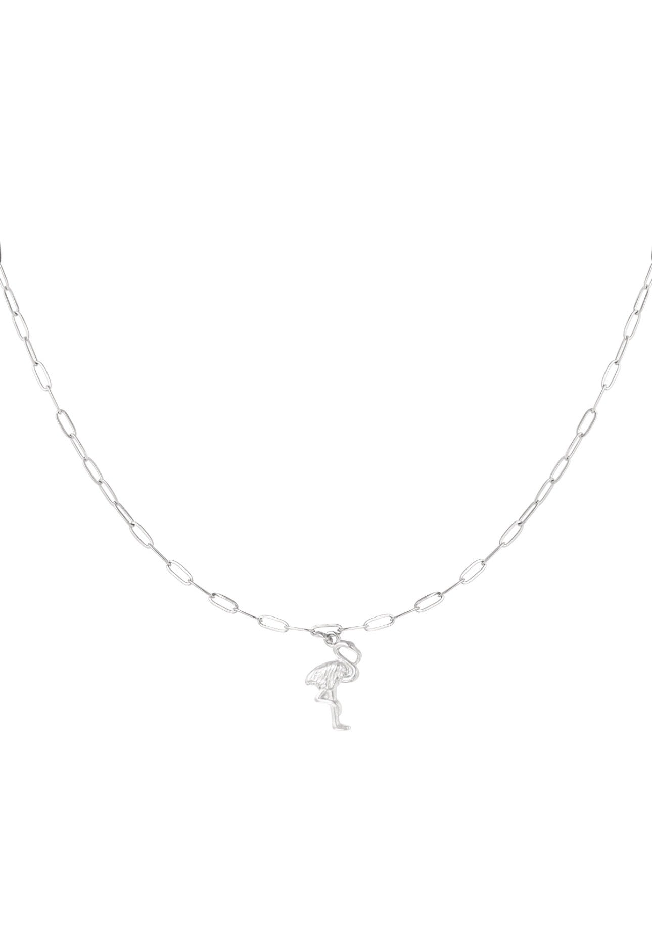 Ketting met flamingo hanger Zilverkleur 