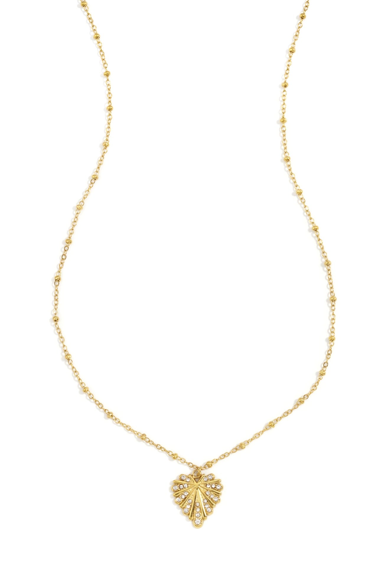 Ketting glinsterend hart Goudkleur 