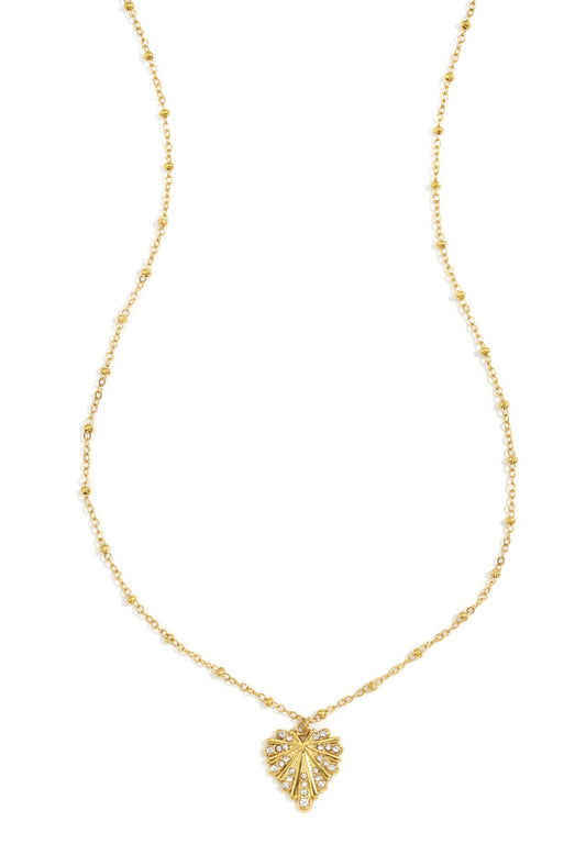 Ketting glinsterend hart Goudkleur 