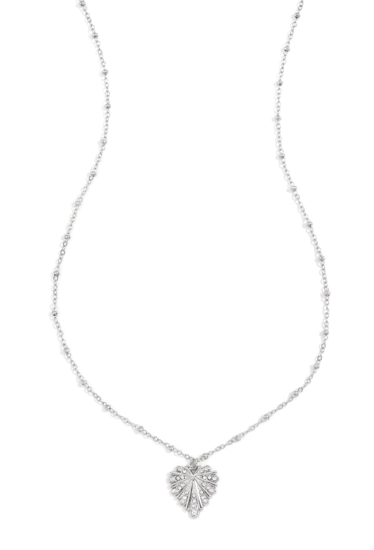 Ketting glinsterend hart zilverkleur 