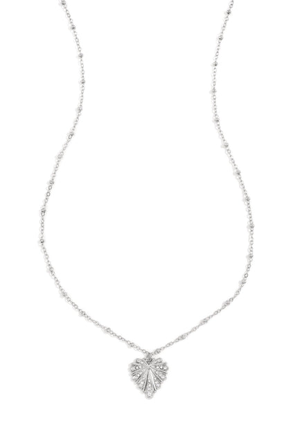 Ketting glinsterend hart zilverkleur 