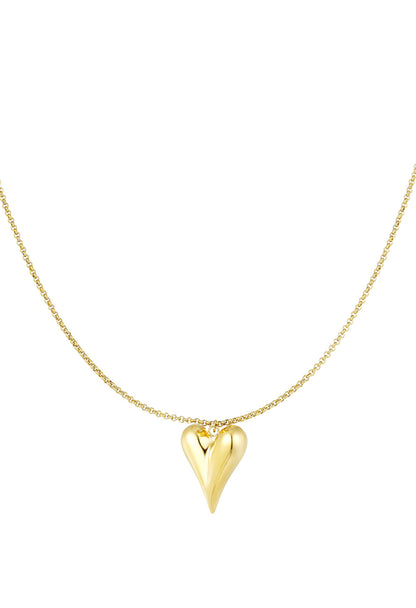 Ketting met groot hart goudkleur 