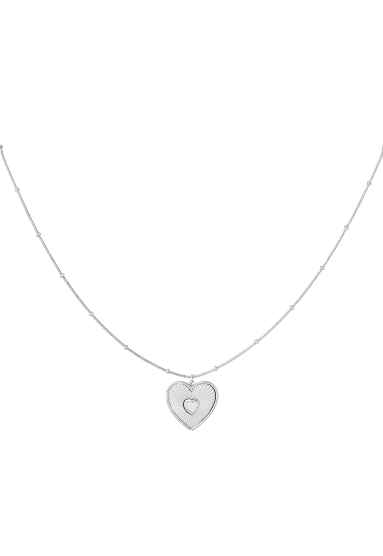Ketting met hart zilverkleur 