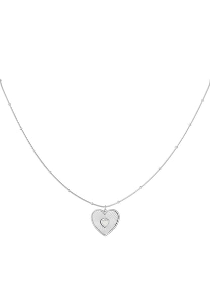 Ketting met hart zilverkleur 