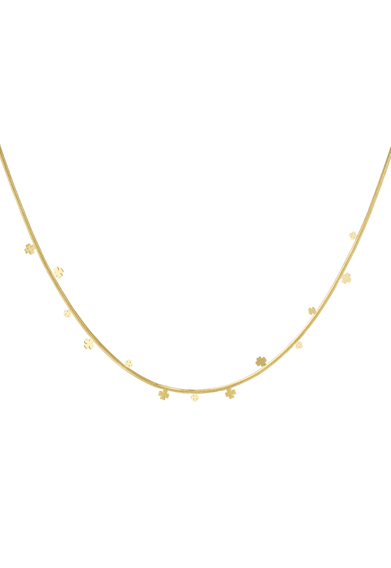 Ketting met kleine klavertjes goudkleur 