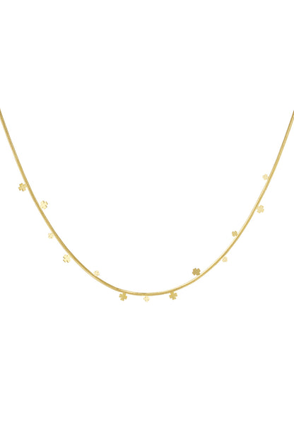 Ketting met kleine klavertjes goudkleur 