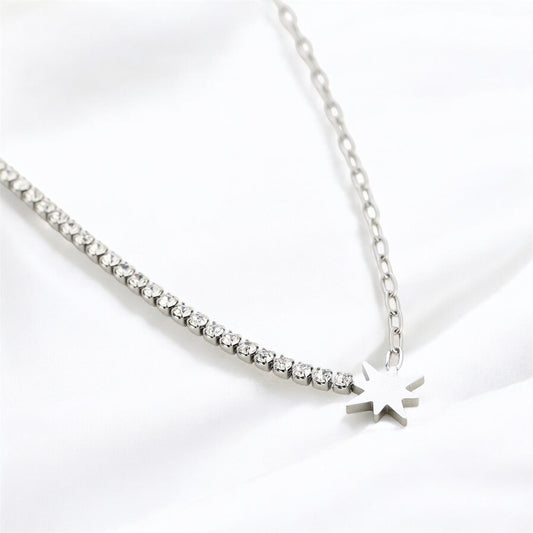 Ketting met ster en strass steentjes