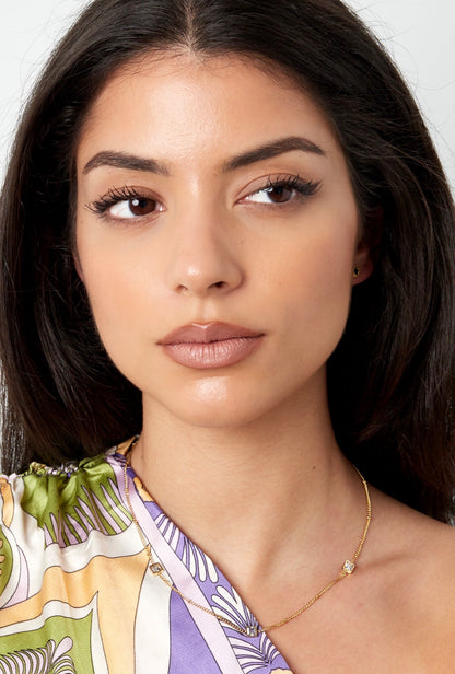 Ketting met vierkante strass steentjes waterproof 