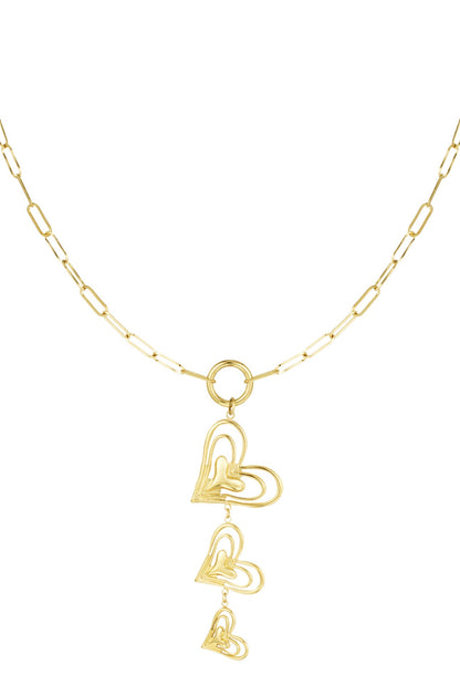 Lange ketting met hartjes Goudkleur