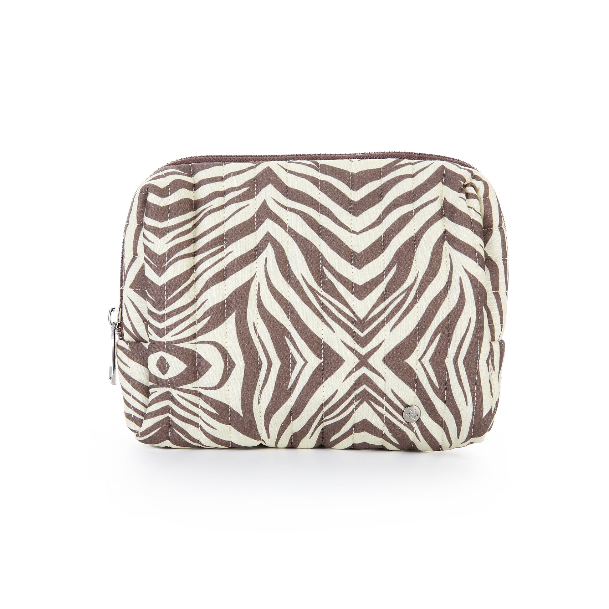 Make-up / toilettas zebra print bruin