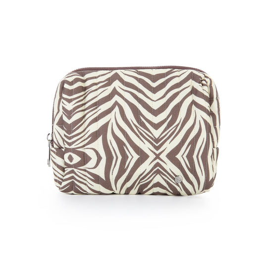 Make-up / toilettas zebra print bruin