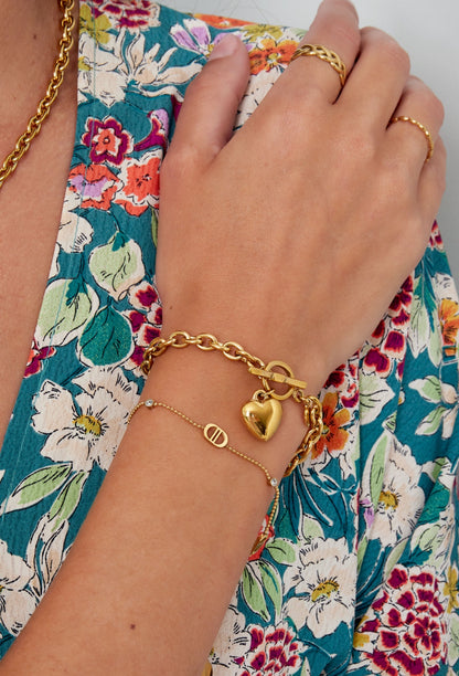 Minimalistische armband luxe & strass steentjes Waterproof en nikkelvrij 