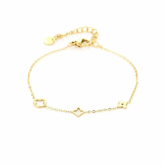 Minimalistische armband Goudkleur met figuurtjes