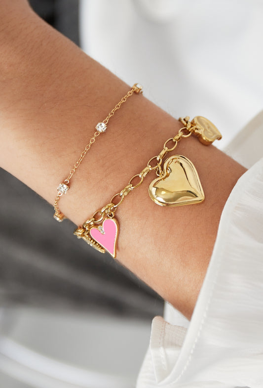 Minimalistische armband met strass steentjes